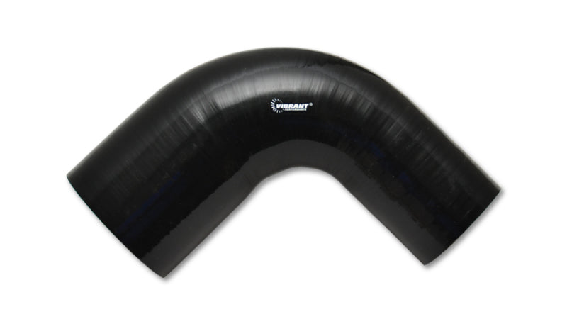 Vibrant 2.25in ID x 3in ID x 4in Long Gloss Black Silicone 90 Degree Transition