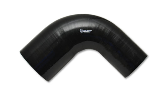 Vibrant 2.25in ID x 3in ID x 4in Long Gloss Black Silicone 90 Degree Transition