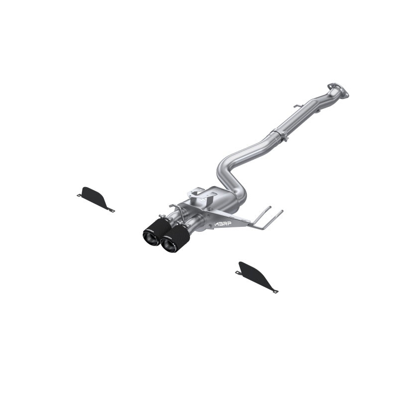 MBRP S43033CF 2023 Toyota Corolla GR 1.6L T304 SS 3in Cat-Back Dual Center Rear w/ Carbon Fiber Tips - #S43033CF