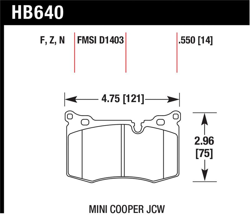 Hawk Performance HB640N.550 HP Plus Crossover Street/Motorsport Brake Pads