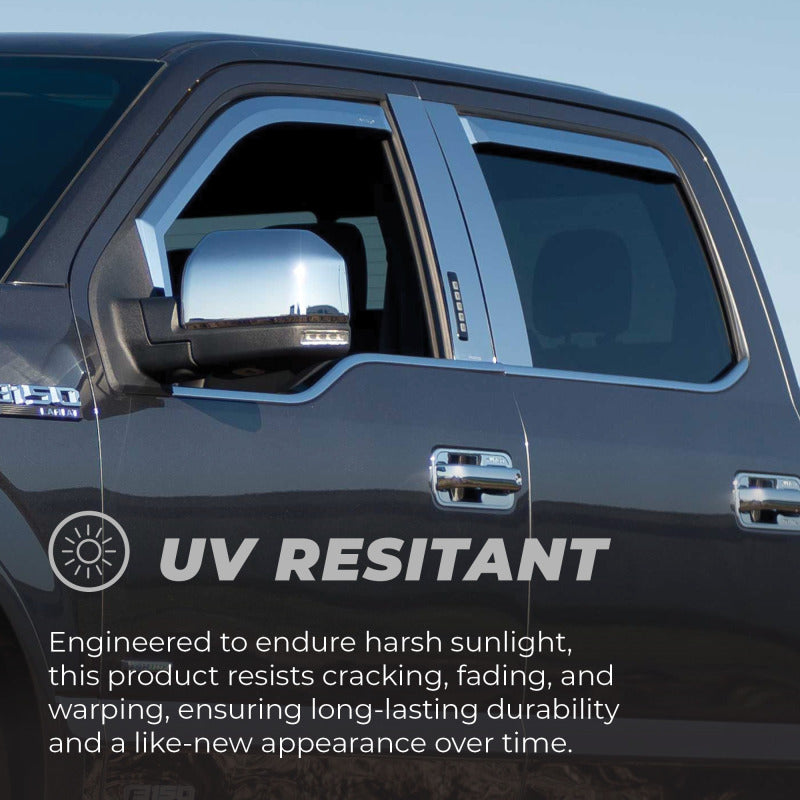 Putco for 2019-2020 Chevrolet Silverado / GMC Sierra 1500 - Crew Cab (Set of 4) Element Chrome Window Visors