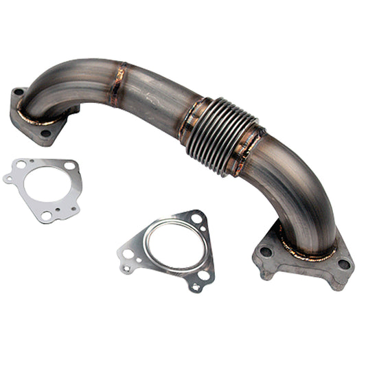 Wehrli Custom Fabrication WCF100648 2in Stainless Passenger Side Up Pipe & Gaskets (Twin Turbo) for 2001-2004 Chevrolet Silverado / GMC Sierra 2500 HD / 3500 Duramax