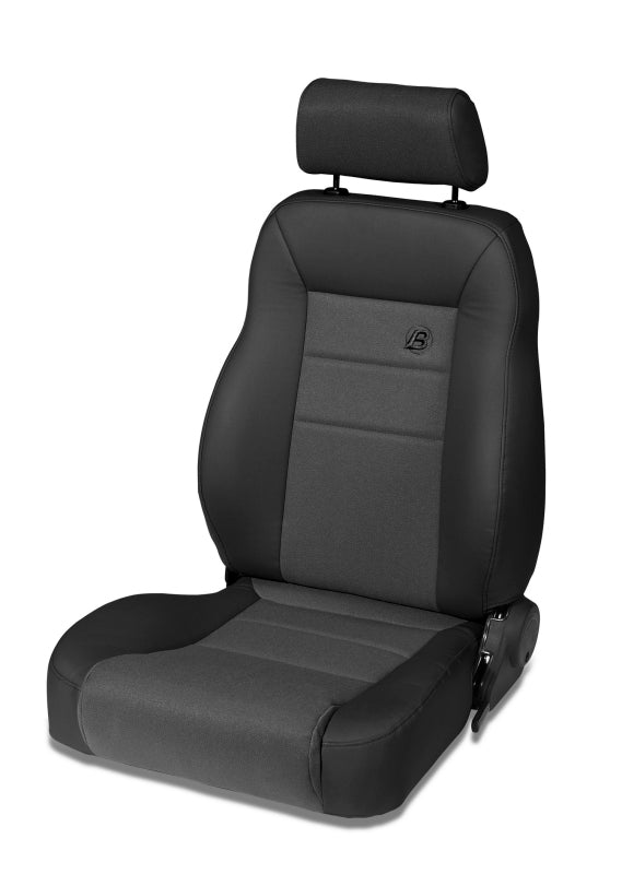 Bestop 76-86 Jeep Cj7 Front Driver Side Trailmax II Pro Seat (Center Fabric Insert Black Denim)