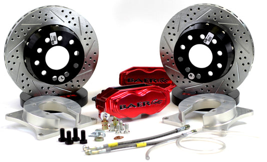 Baer Brakes GM Small Pattern 10/12 Bolt Bearing 11in SS4+ Deep Stage Rear SDZ Brake Kit - Fire Red — Fits GM Small Pattern 10/12 Bolt Bearing on Axle (BOP) Housing Ends w/Non-Flush…