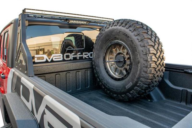 DV8 Offroad 2019+ Jeep Gladiator Universal Stand Up In-Bed Tire Carrier - #TCGL-02