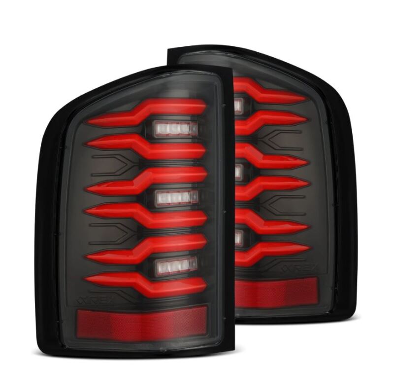 AlphaRex 620000 07-14 Chevrolet Silverado 1500/2500 HD/3500 HD Luxx-Series LED Tail Lights Black/Red