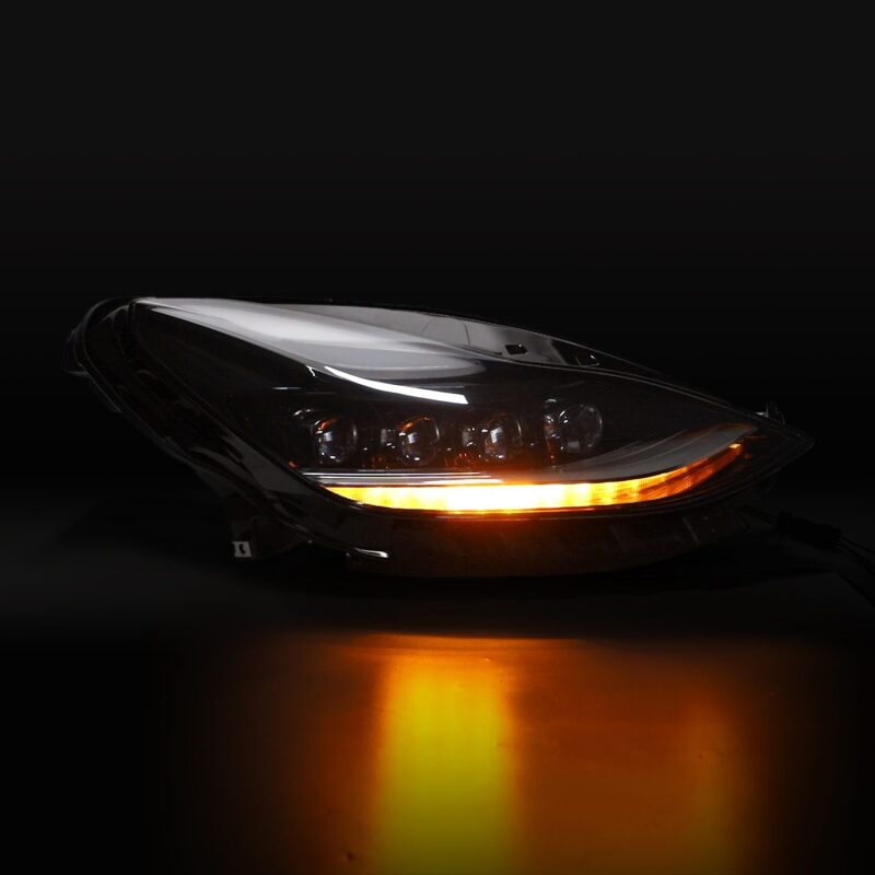 AlphaRex 880860 17-22 Tesla Model 3/20-23 Model Y NOVA-Series LED Projector Headlights Black with Activation Light & Sequential Signal