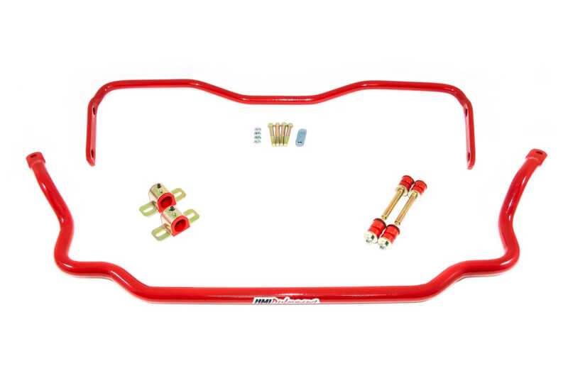 UMI Performance 303534-R Solid Front and Rear Sway Bar Red for 1978-1988 G-Body