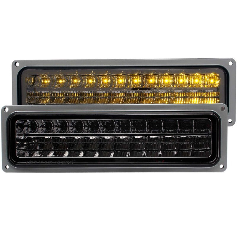 ANZO 1988-2000 Chevrolet C3500 Parking Lights - LED Parking/Signal Chrome Smoke Lens