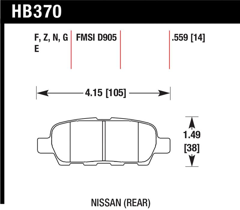 Hawk Performance HB370N.559 HP Plus Crossover Street/Motorsport Brake Pads
