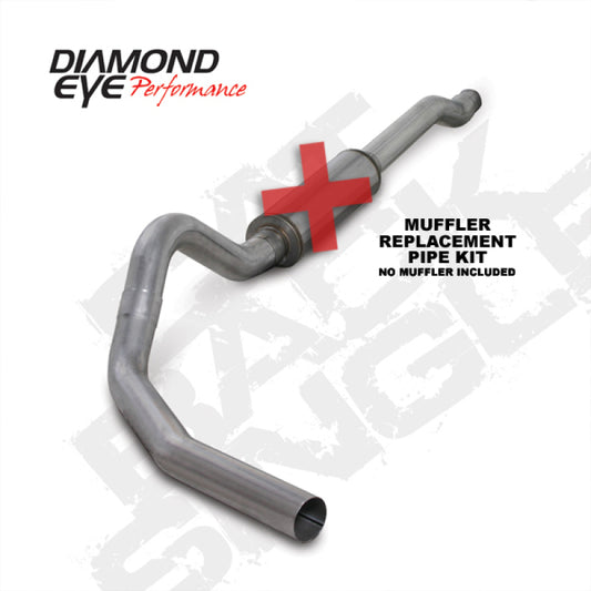 Diamond Eye K4338A-RP 4in Cat-Back Exhaust Muffler Replacement Pipe - 2003-2007 Ford F-250/F-350 | Aluminized