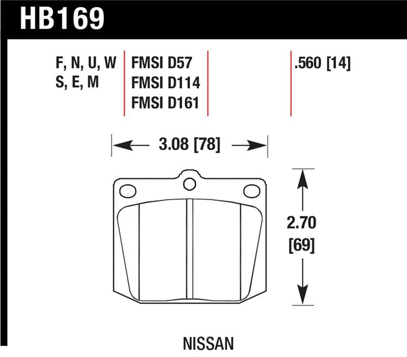 Hawk Performance HB169U.560 DTC-70 Motorsport Brake Pads