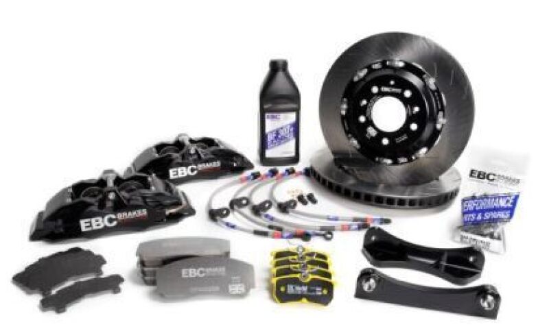 EBC Racing 23-24 Toyota GR Corolla 1.6T Black Apollo-6 Calipers 355mm Rotors Front Big Brake Kit BBK055BLK-1