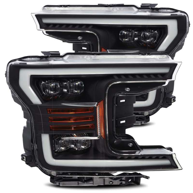 AlphaRex 880182 18-19 Ford F-150 NOVA LED Projector Headlights Plank Style Matte Black with Activation Light/Sequential Signal