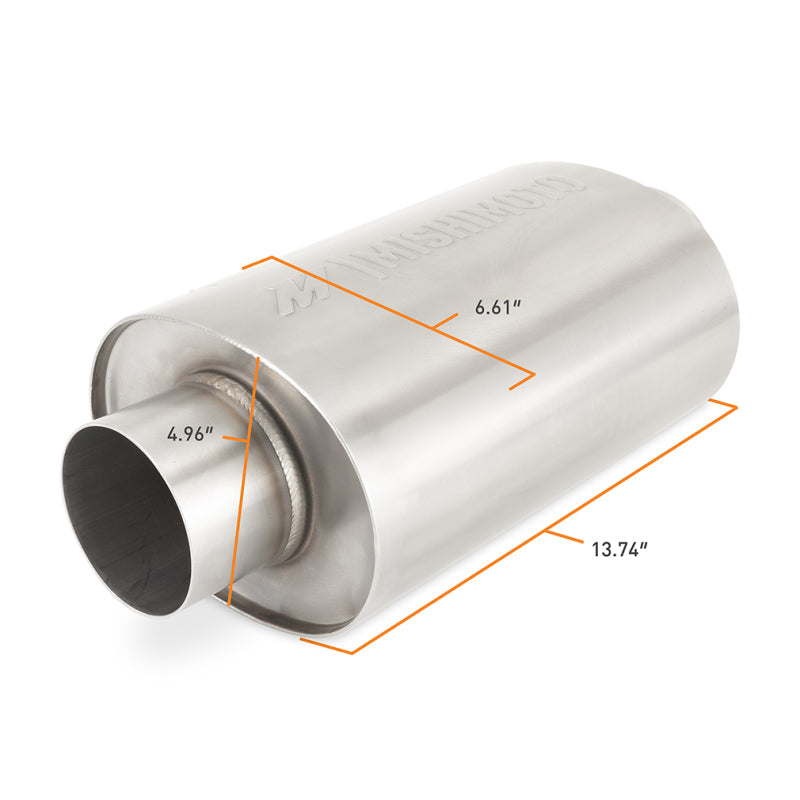Mishimoto Universal Resonator with 2.5in Inlet/Outlet - Brushed - #MMEXH-RES-25BR