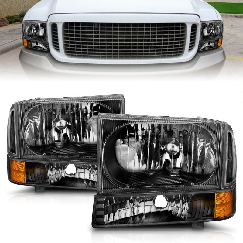 ANZO 1999-2004 Ford F-250 Super Duty Crystal Headlights