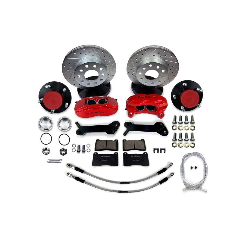 Baer Brakes 71-73 Ford Mustang 11in SS4 Alum Hub Front SDZ Brake Kit - Fire Red