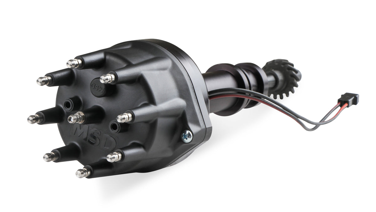 MSD 857731 Black Distributor for Ford 351C-460, Pro Billet, Small Cap, Steel Gear