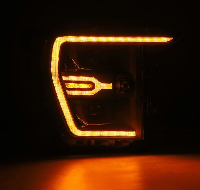 AlphaRex 880139 21-22 Ford F150 Luxx-Series Projector Headlights Black w/Activation Light/Sequential Signal