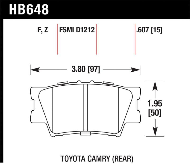 Hawk Performance HB648Z.607 Performance Ceramic Street Brake Pads