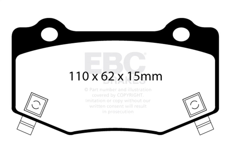 EBC 16+ Cadillac ATS-V 3.6 Twin Turbo Yellowstuff Rear Brake Pads DP43023R