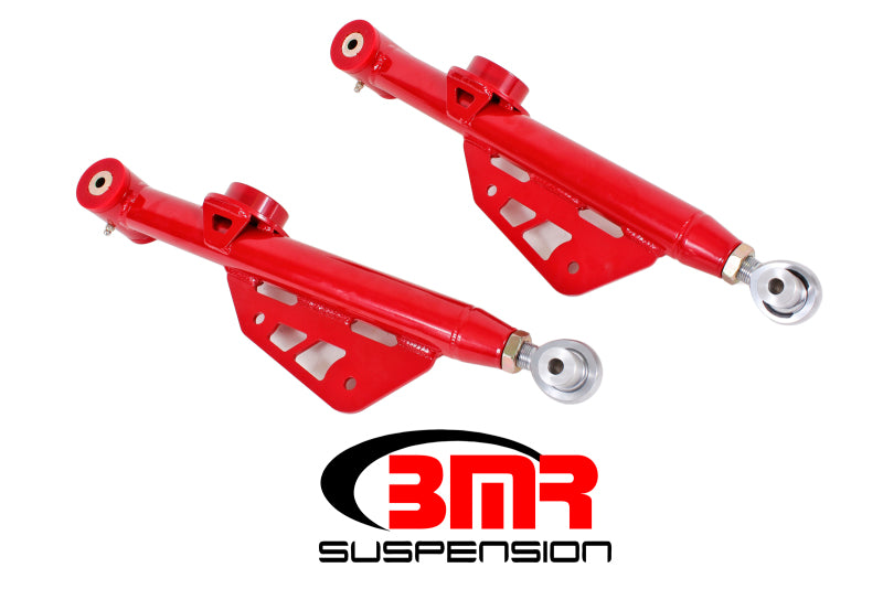 BMR 1979-1998 Fox Mustang Single Adj. Lower Control Arms / Rod End (Polyurethane) - Red