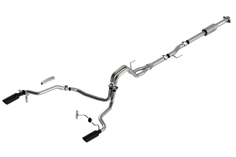 Borla 140864BC F-150 2021 2.7L/3.5L 4dr CC SB EC STB Lari/King R/Plinum/LTD 3/2.25 SRE CB AK BLK CHR Tips - #140864BC