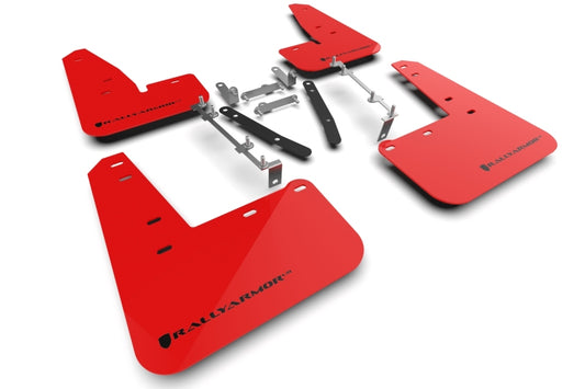 Rally Armor UR Mud Flaps - 2023-2026 Toyota GR Corolla - Red/Black Logo - #MF89-UR-RD-BLK