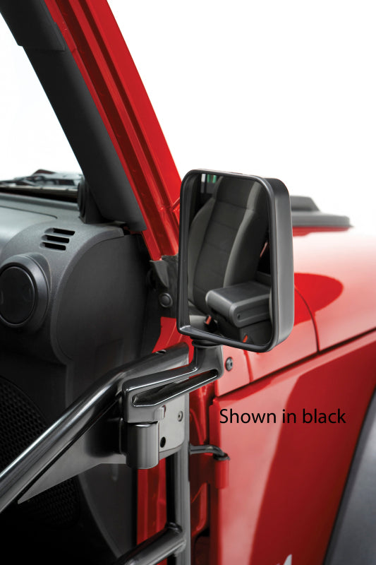 Bestop 87-95 Jeep Wrangler YJ / 97-06 Wrangler TJ Door Mirror Set (Chrome Cast Aluminum)
