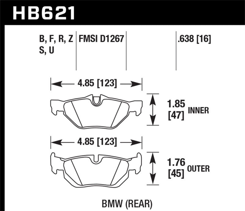 Hawk Performance HB621D.638 ER-1 Motorsport Brake Pads