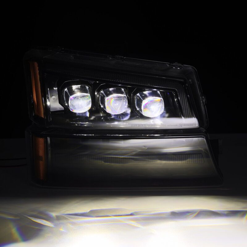 AlphaRex 880254 03-06 Chevrolet Silverado 1500/2500 HD/3500 HD/Avalanche Alpha-Black NOVA LED Projector Headlights