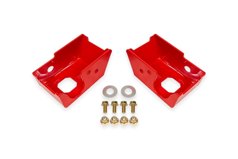 BMR 2021-2027 Ford Bronco (Exc. Bronco Sport) Rear Shock Mount Skid Plates - Red