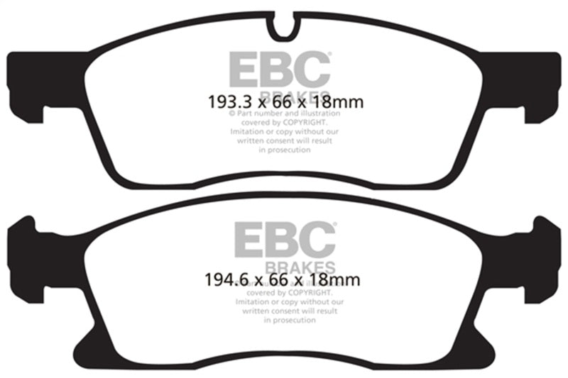 EBC 11+ Dodge Durango 3.6 Ultimax2 Front Brake Pads UD1455