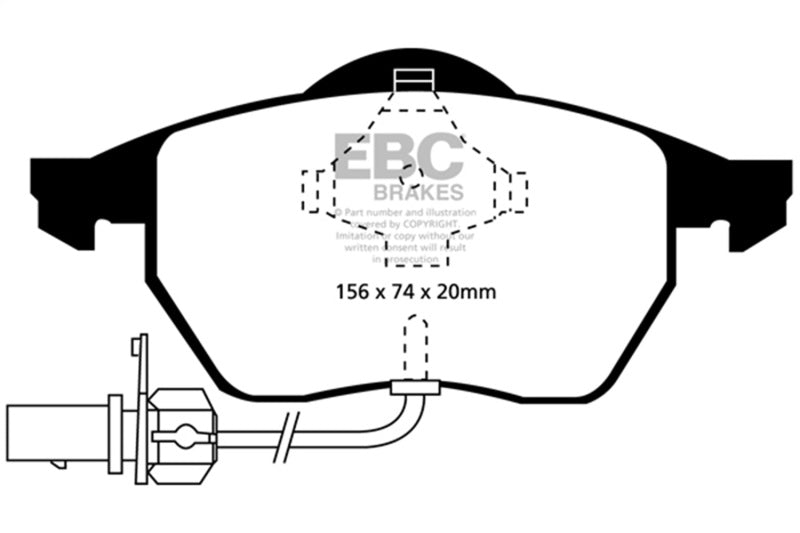 EBC 99-01 Audi A4 1.8 Turbo (B5) Redstuff Front Brake Pads DP31114C