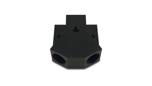 Vibrant Billet Aluminum Y-Block Fitting with 1/8in NPT Port -8AN x Dual -8AN ORB
