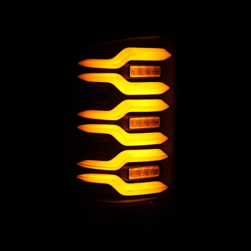 AlphaRex 630040 14-18 GMC Sierra 1500/2500 HD/3500 HD LUXX-Series LED Tail Lights Black w/Activation Light & Sequential Signal
