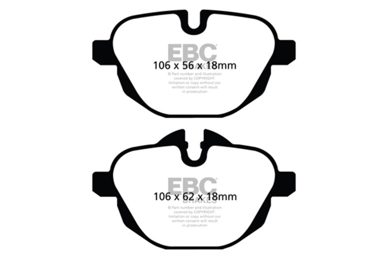 EBC 11+ BMW X3 2.0 Turbo (F25) Ultimax2 Rear Brake Pads UD1473