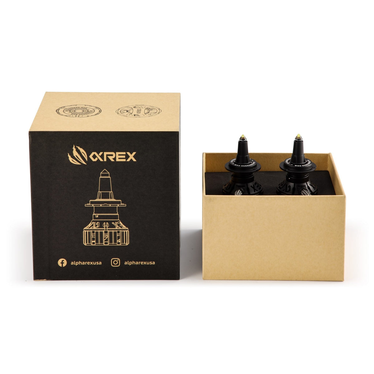 AlphaRex 110003 Black Ammo Panoramic LED Light Bulbs - 9006