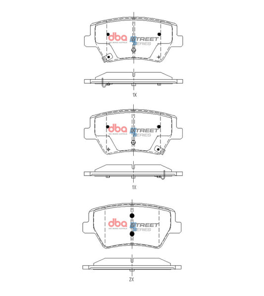 DBA 2021+ Genesis GV80 Street Series Rear Brake Pads - #DB15142SS