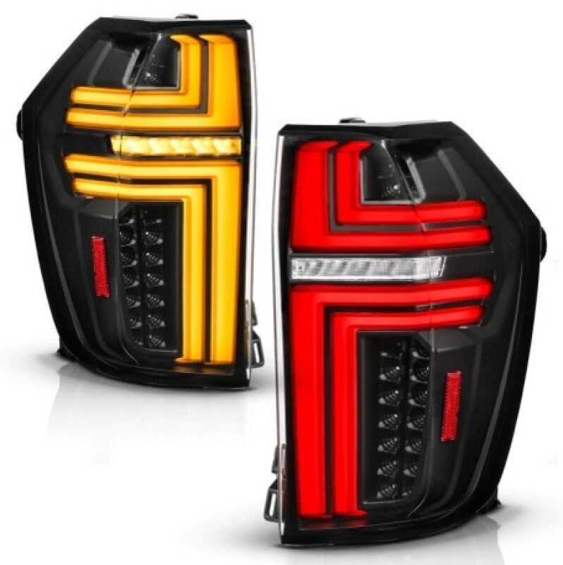 ANZO 21-26 Chevy Suburban/Tahoe Full LED Tail Lights SeqSig Black - Pair