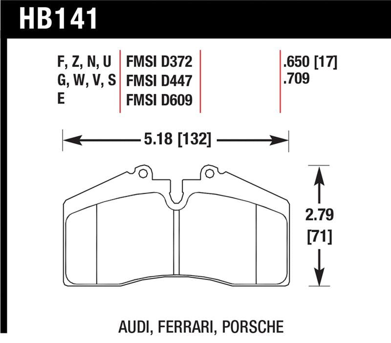 Hawk Performance HB141C.650 HPX Motorsport Brake Pads