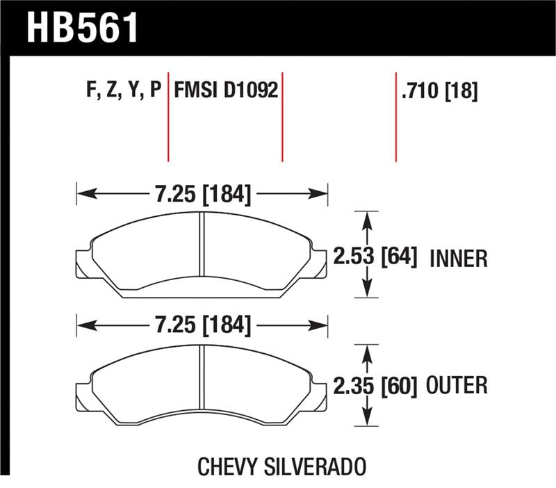 Hawk Performance HB561Z.710 Performance Ceramic Street Brake Pads