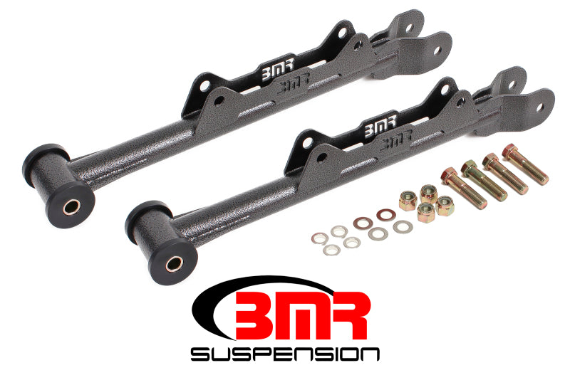 BMR 2010-2015 5th Gen Camaro Chrome Moly Non-Adj. Rear Lower Control Arms (Delrin) - Black Hammertone