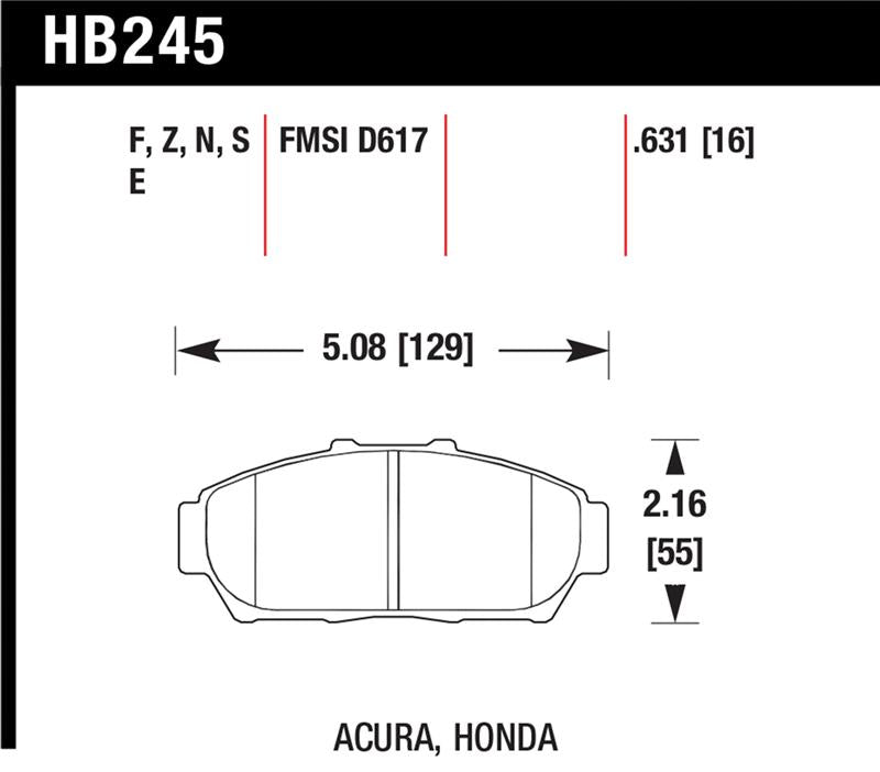 Hawk Performance HB245N.631 HP Plus Crossover Street/Motorsport Brake Pads