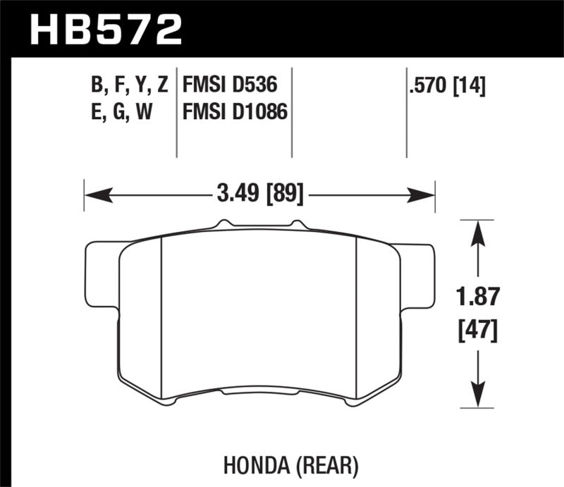 Hawk Performance HB572B.570 HPS 5.0 Street Brake Pads