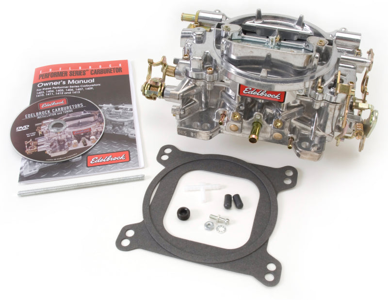 Edelbrock 1405 Performer Series 600 CFM 4-Barrel Carburetor Manual Choke Satin