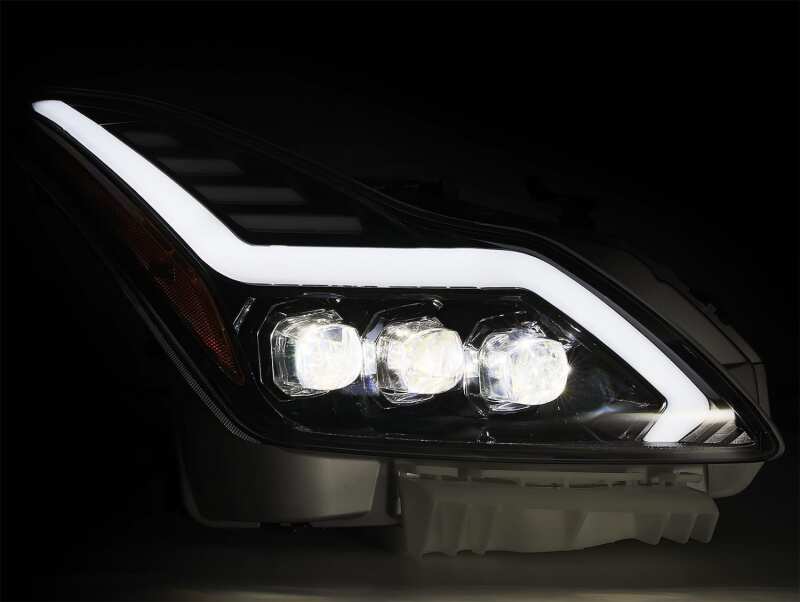 AlphaRex 881984 08-13 Infiniti G37 NOVA LED Projector Headlights Chrome with Activation Light/Sequential Signal/DRL