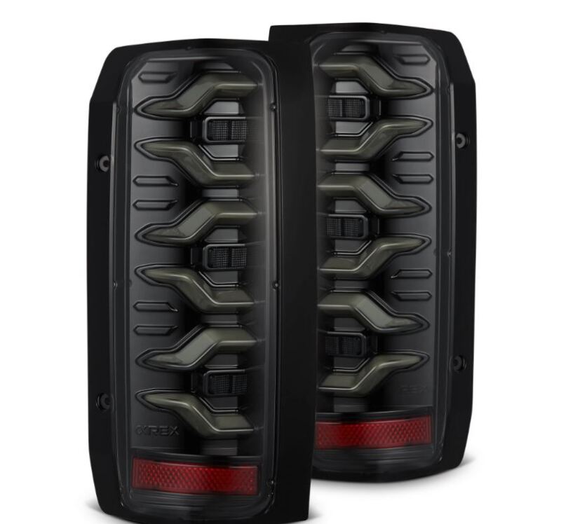 AlphaRex 658006 87-96 Ford Bronco/F-150 Luxx-Series LED Tail Lights - Alpha-Black