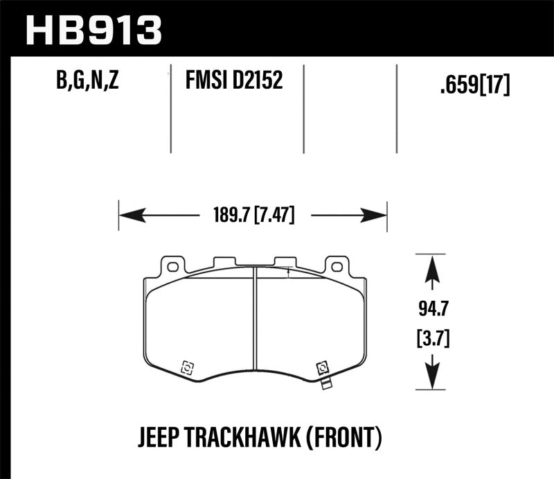 Hawk Performance HB913N.659 HP Plus Crossover Street/Motorsport Brake Pads
