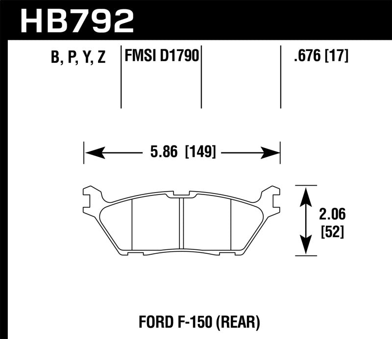 Hawk Performance HB792G.676 DTC-60 Motorsport Brake Pads